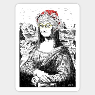 Mona Lisa Mrs Claus Sticker